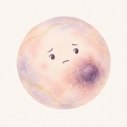 硬いところがあるお腹のイメージ